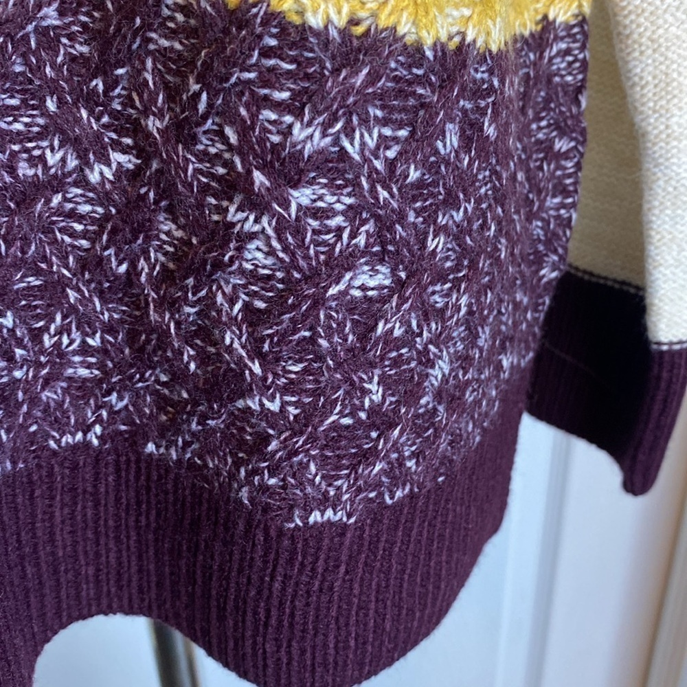St John’s Bay Multi Color Colorblock Cable Knit Crewneck Sweater sz L NWT - Picture 5 of 11
